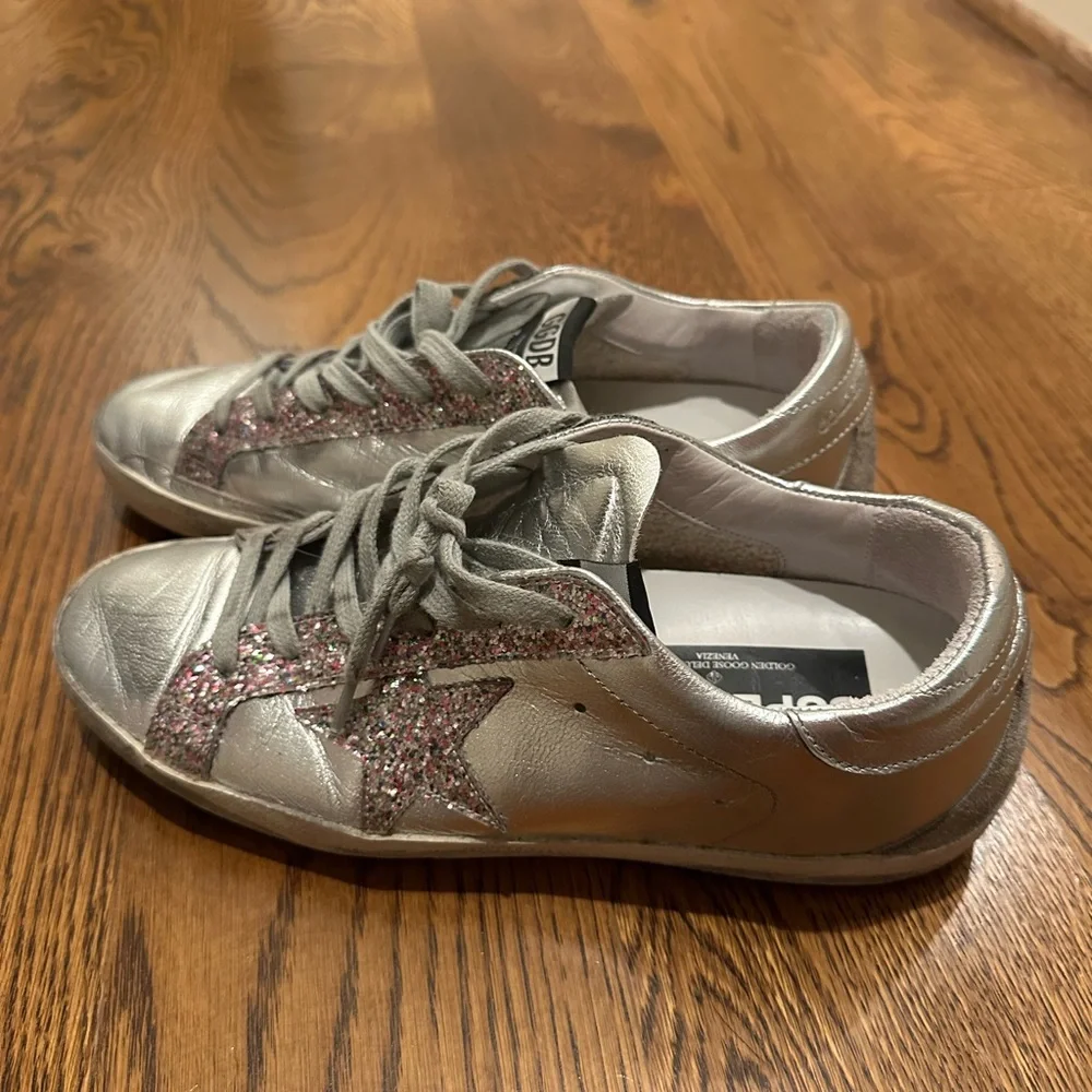 Size 39 - Limited Edition Golden Goose Superstar Silver Cocco Pink - Picture 3 of 5